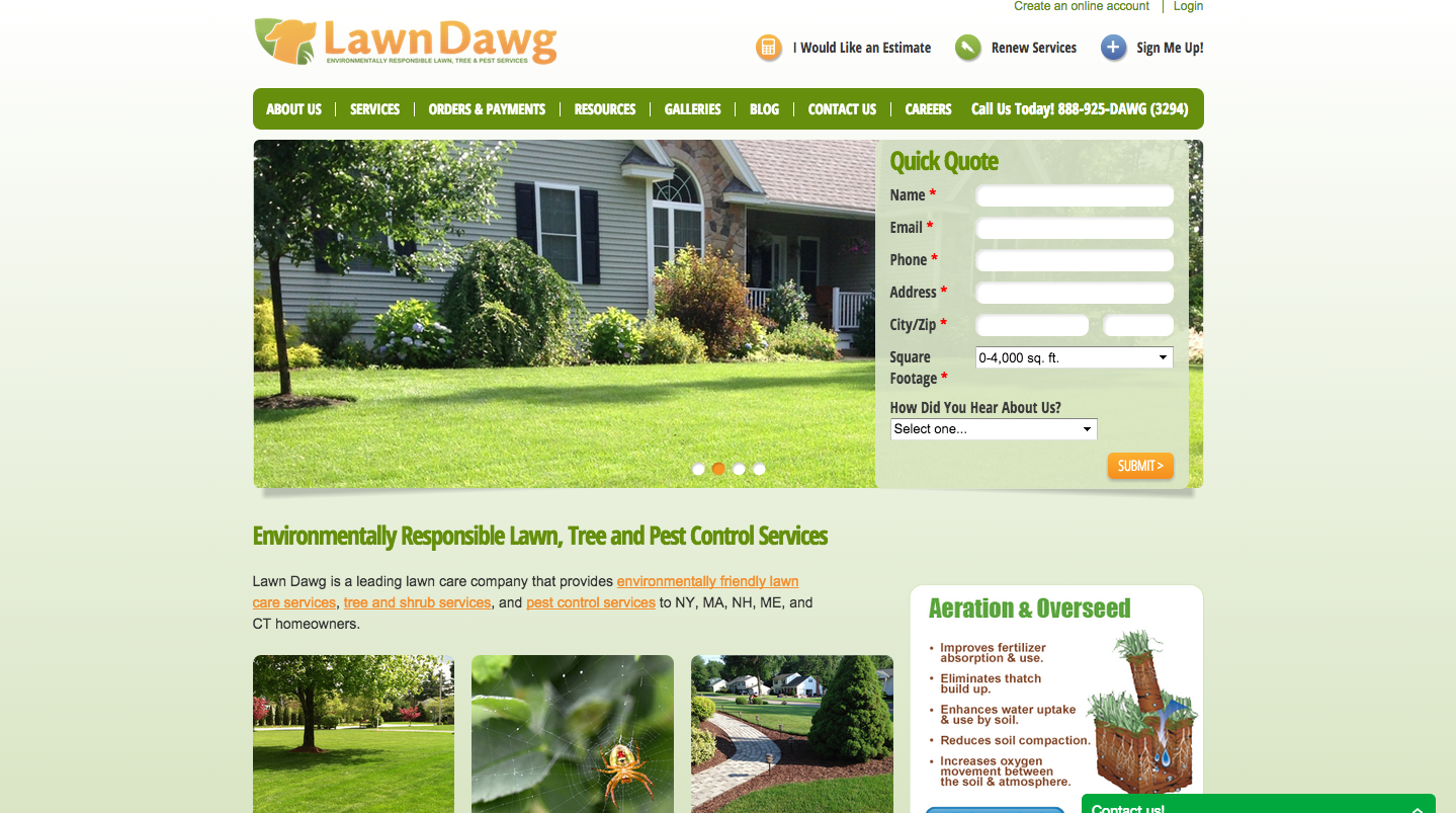 Lawn Care Call-To-Action Example